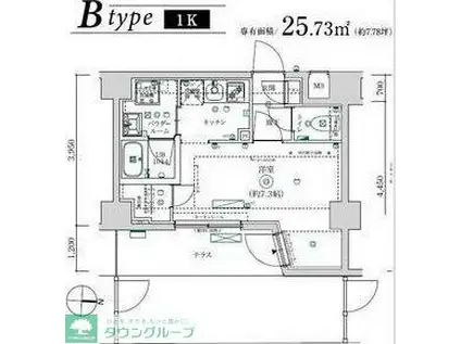 MAXIV武蔵新城TRE(1K/1階)の間取り写真