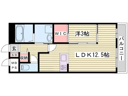 グランデ オヴェスト(1LDK/2階)の間取り写真