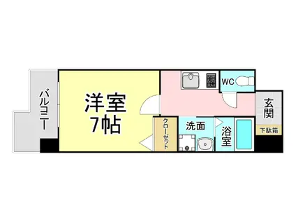 BERGAMOTTO片野駅前(1K/2階)の間取り写真