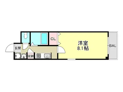 グラーツィア東灘(1K/3階)の間取り写真