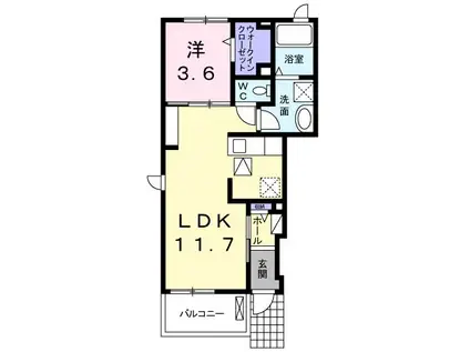 LA VICTOIRE A(1LDK/1階)の間取り写真