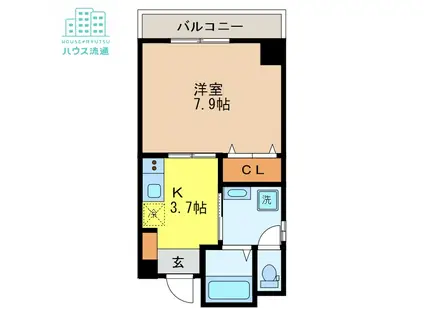 EARLGREYマンション大橋(1K/3階)の間取り写真