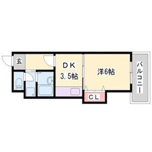 ハイツA&M(1DK/5階)の間取り写真