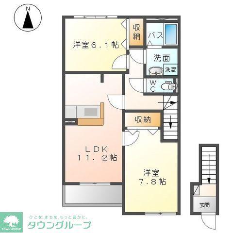 プラケーレ(2LDK/2階)の間取り写真