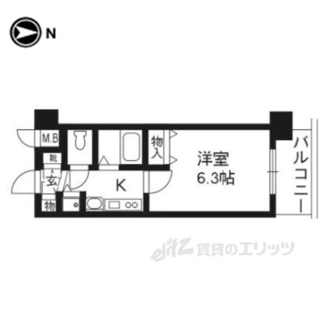 プレサンス京都駅前千都(1K/5階)の間取り写真