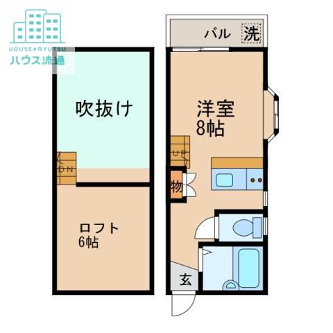 カーサヴェルデ梁川(ワンルーム/2階)の間取り写真