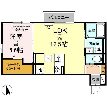 パルト ルミエール(1LDK/1階)の間取り写真