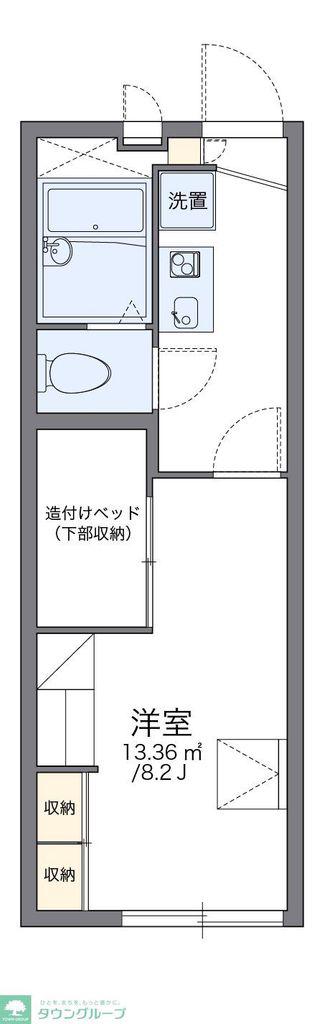 レオパレスメゾンローリエ2(1K/1階)の間取り写真