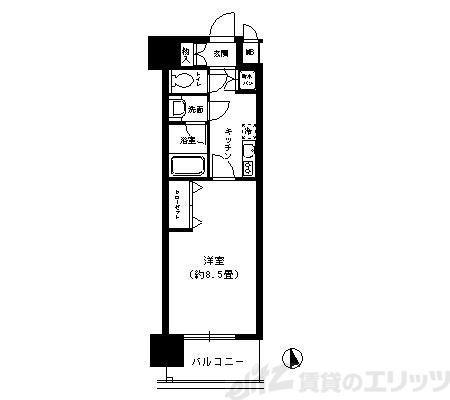 カルム千昇II(1K/3階)の間取り写真