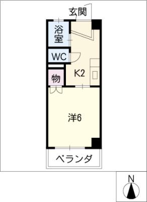 エスパシオ安島(1K/4階)の間取り写真