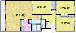 サーム野幌駅(3LDK/11階)の間取り写真