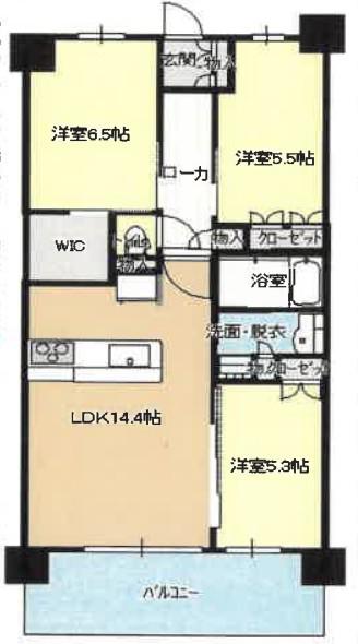 プレミスト岡山ザ・レジデンス(3LDK/7階)の間取り写真