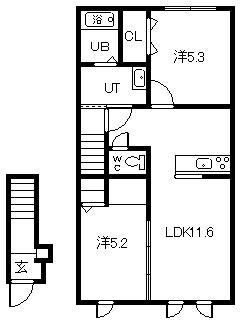 BORDO I(2LDK/2階)の間取り写真