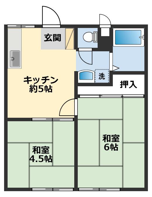 メゾン野比(2K/1階)の間取り写真