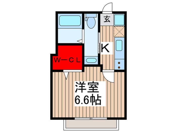 BELLA CASA 中浦和(1K/2階)の間取り写真