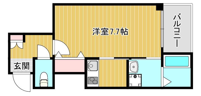 ルミエール難波(1K/10階)の間取り写真