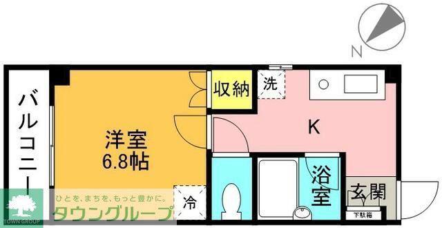 ソレイユ金町(1K/2階)の間取り写真