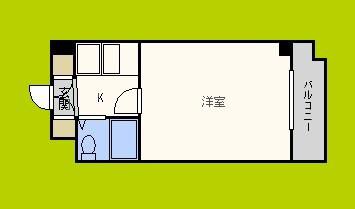 ビーバーハイツ駒川(1K/6階)の間取り写真