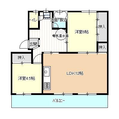 三和マンション(2LDK/2階)の間取り写真