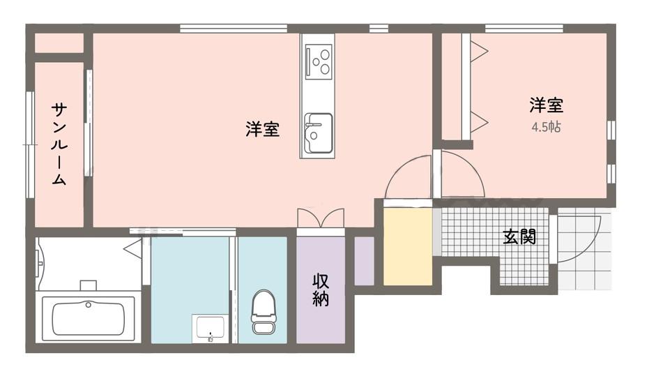 THE AXIS(1SLDK/1階)の間取り写真