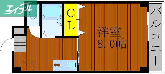 ベルメゾン山田II号館(1K/1階)の間取り写真