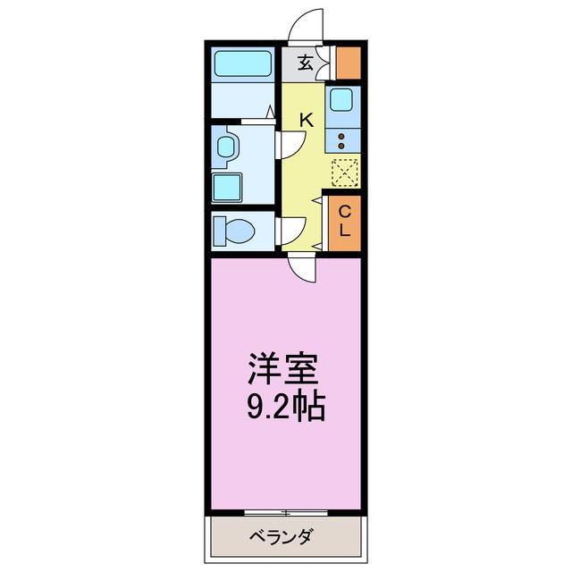 ルミナス常滑(1K/2階)の間取り写真