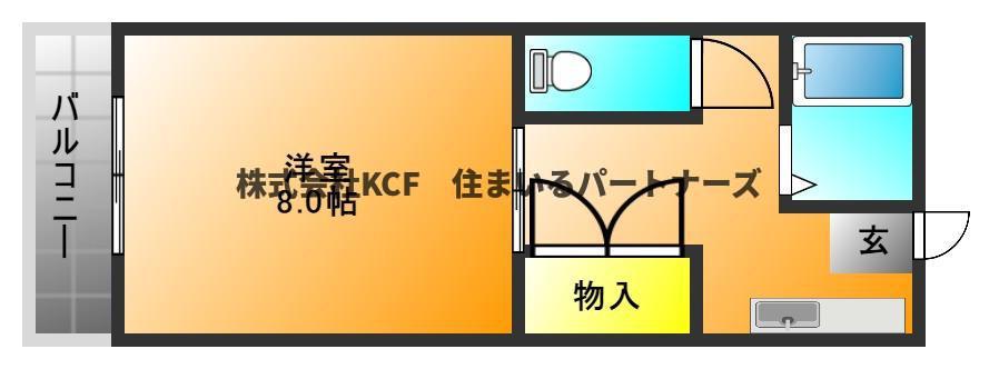 篠山ハイツ(1DK/3階)の間取り写真