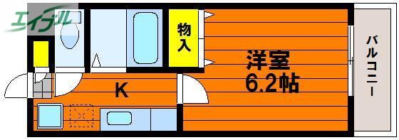 ウェーブレジデンス中仙道B棟(1K/2階)の間取り写真
