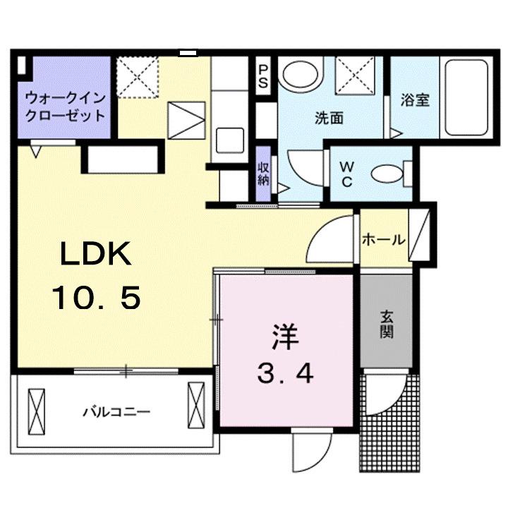 グッドスピード B(1LDK/1階)の間取り写真