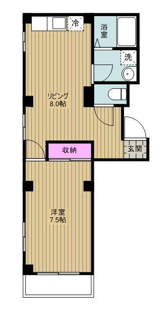 シャトーボワ(1LDK/3階)の間取り写真