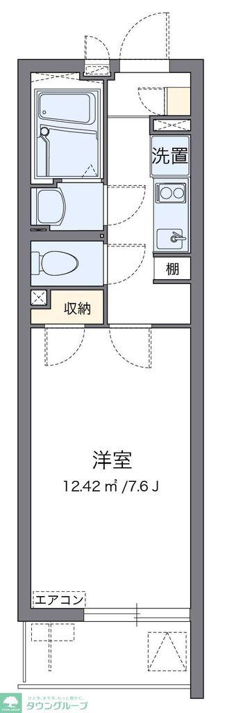 クレイノスクエア与野(1K/3階)の間取り写真