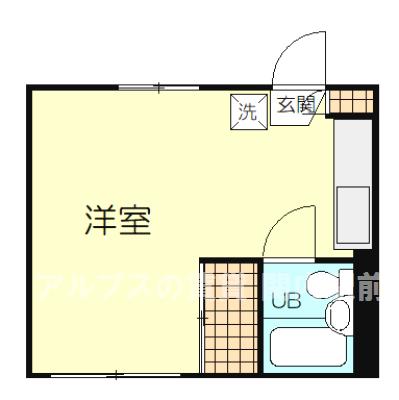 イルフラット(ワンルーム/1階)の間取り写真