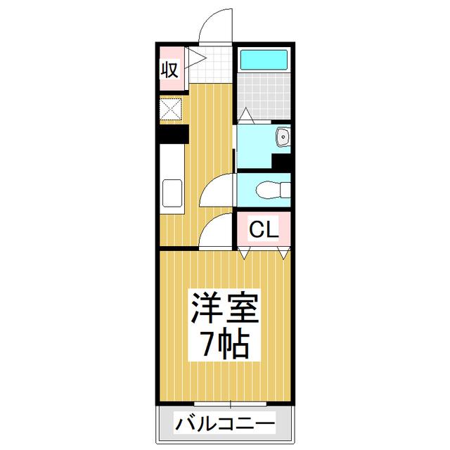 サイド・M(1K/1階)の間取り写真