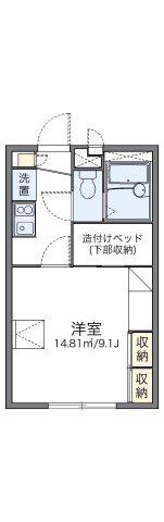 レオパレス落合(1K/1階)の間取り写真