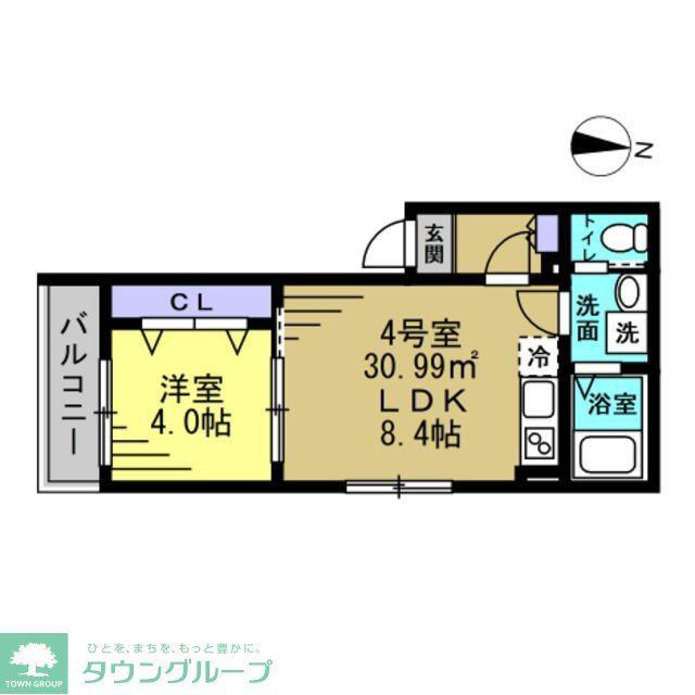 AJ八千代台北(1LDK/1階)の間取り写真