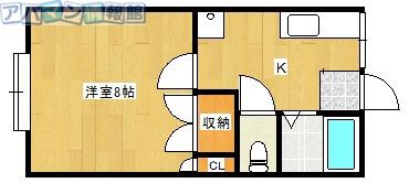 コーポラスパイユ(1K/1階)の間取り写真