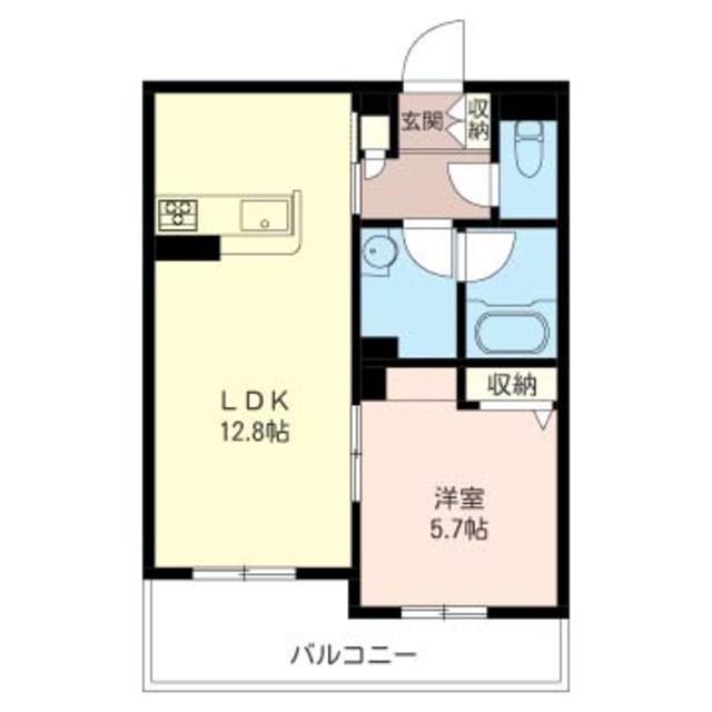 ラフィーネ(1LDK/2階)の間取り写真