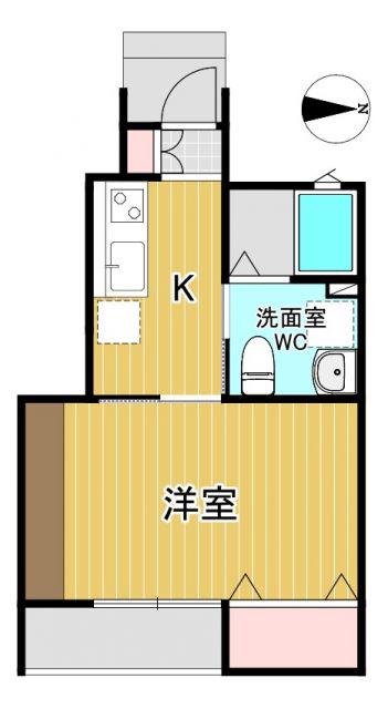 レセナ湊東III(1K/1階)の間取り写真