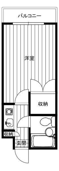 キャトルセゾン清新(1K/2階)の間取り写真