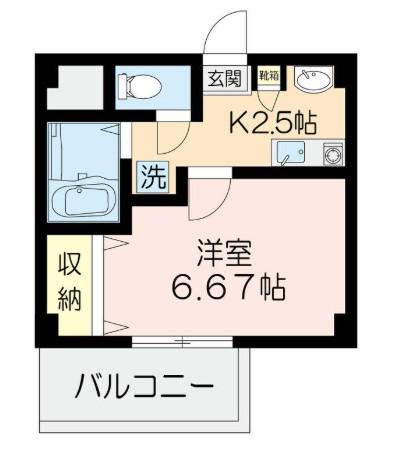 ティーズ(1K/1階)の間取り写真
