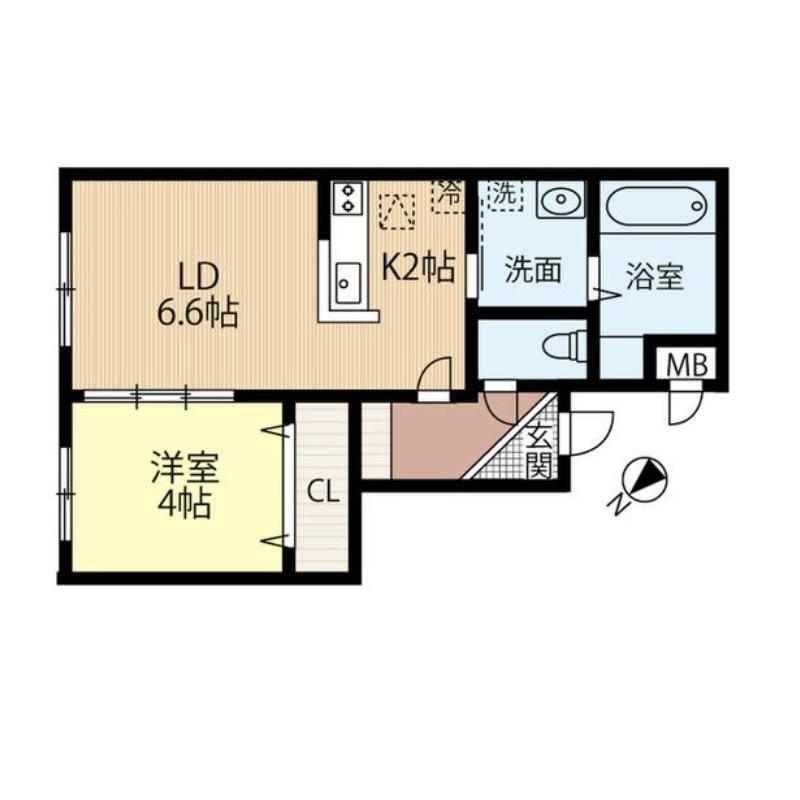 FUTABA SQUARE琴似(1LDK/2階)の間取り写真