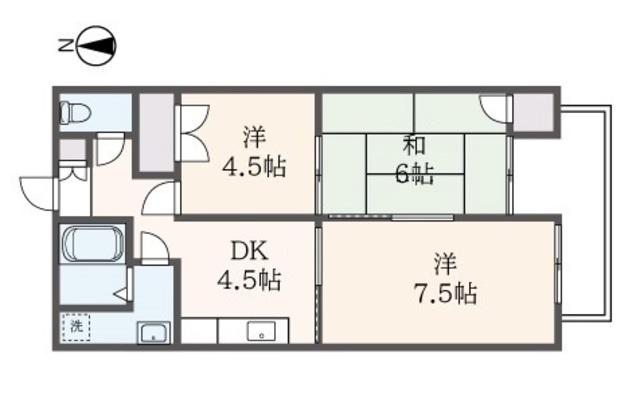 リファイン柴田(3DK/2階)の間取り写真