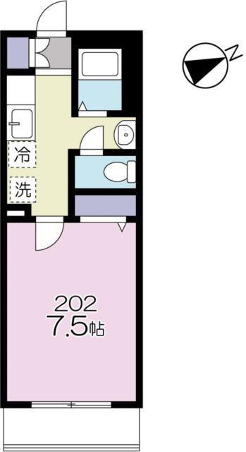 アイシイメゾン(1K/2階)の間取り写真