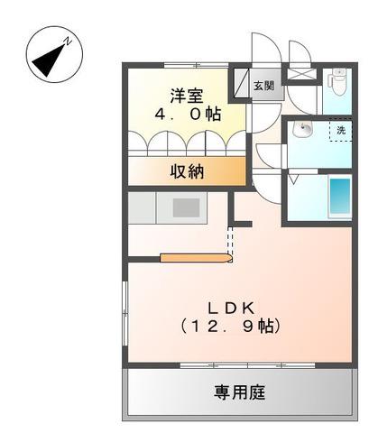 L・WINDS(1LDK/1階)の間取り写真