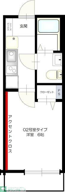 BABYLON船橋法典(1K/3階)の間取り写真