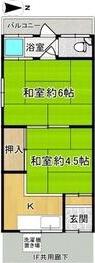 よすみコーポB棟(2K/1階)の間取り写真