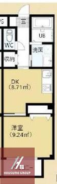オクトレーベン新大阪II(1DK/4階)の間取り写真