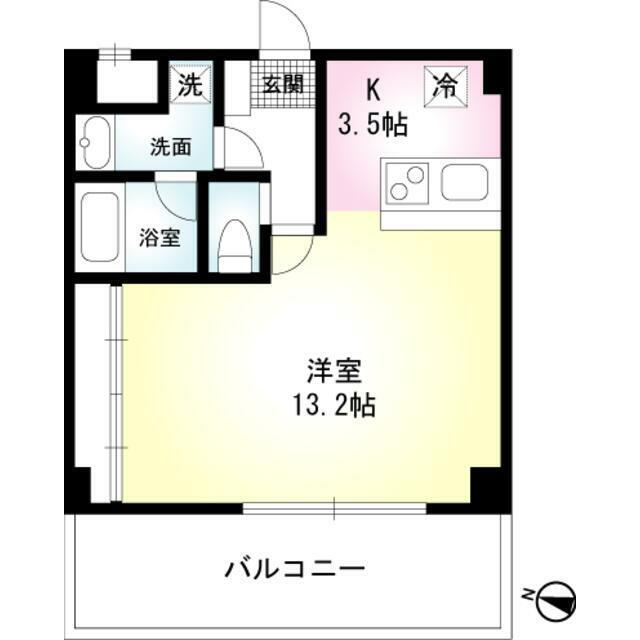 OZ-COURT(1K/4階)の間取り写真