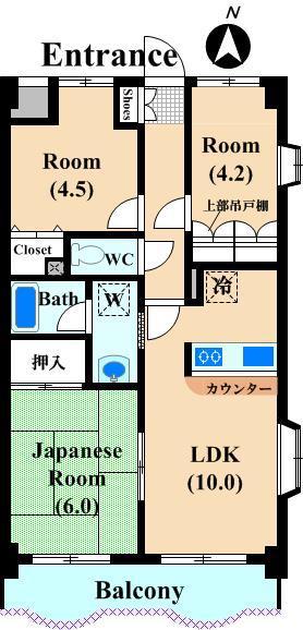 メゾン・ヴェール・N(3LDK/3階)の間取り写真