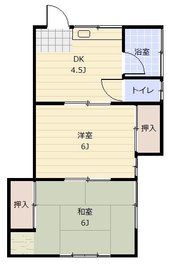 河鍋アパート(2DK/2階)の間取り写真